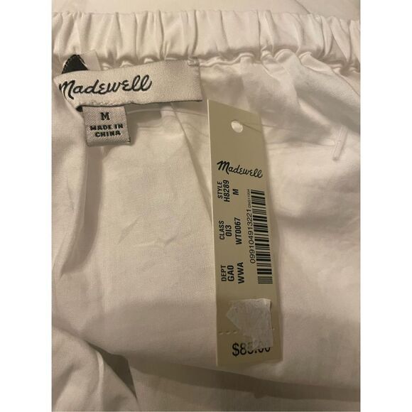 NWT Madewell Women’s Embroidered Off the Shoulder Top White Long Balloon Sleeve - Picture 7 of 9